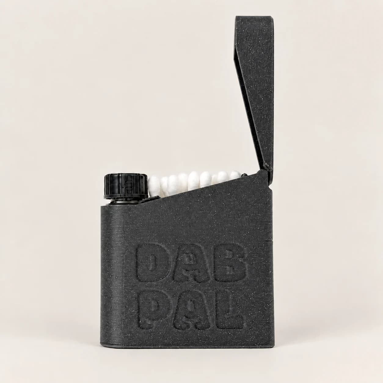 Dab Pal — Slate, open case with a bottle and example swabs