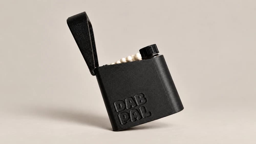 Dab Pal — Slate, open case with an example bottle and swabs